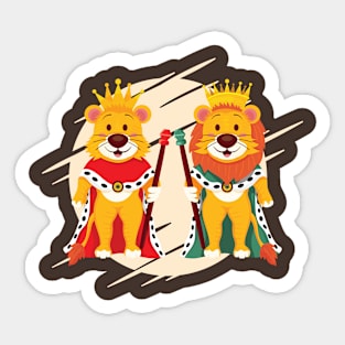 Lion And Queen Sticker